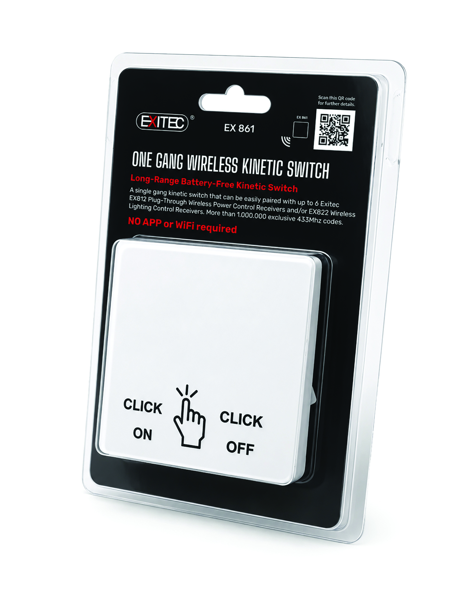 Exitec EX861 one gang wireless kinetic switch